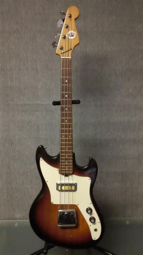 In Store Vintage 1960s Teisco Del Ray Eb100 Tobacco Burst Electric Bass