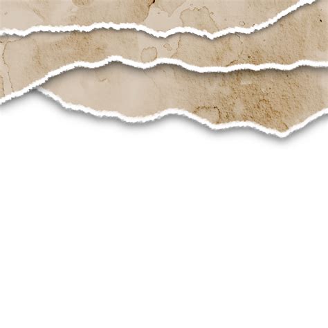 Brown Vintage Torn Paper Border Isolated On Transparent Background