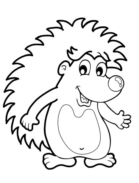 Забавный ежик - Ёжики. Распечатать или скачать раскраску бесплатно