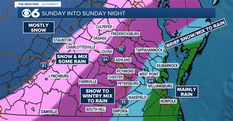 Sunday's winter storm track; what to expect in Virginia