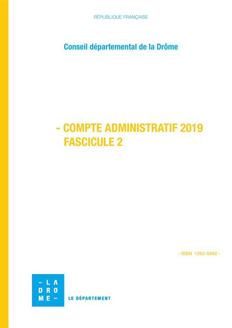 PDF COMPTE ADMINISTRATIF 2019 FASCICULE 2 La Drome DOKUMEN TIPS