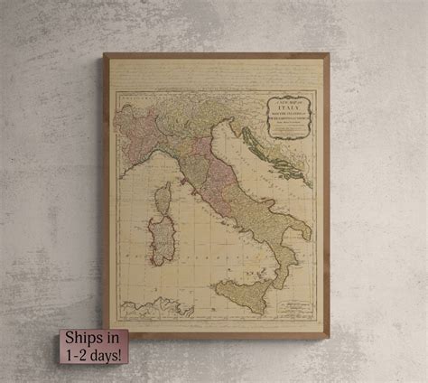 Old Map of Italy Italian Map Vintage Map of Italy Antique - Etsy