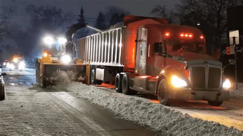 Snow Removal Operation In Montreal Single Pass Youtube