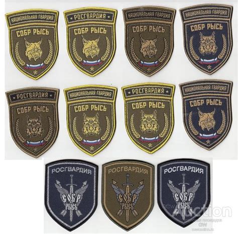 Шевроны Росгвардия СОБР Рысь комплект