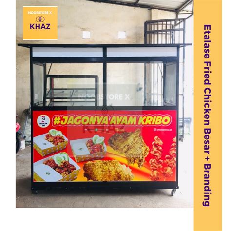 Jual Etalase Fried Chicken Alumunium Booth Fried Chicken Gerobak