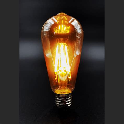 St64 Led Filament Bulb E27 Base 12v And 24v Dc