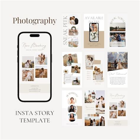 Photographer Instagram Canva Template Bundle Beige Boho Etsy