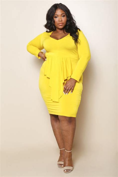 Yellow Party Starter Plus Size Bodycon Dress Plus Size Bodycon Dresses Plus Size Bodycon