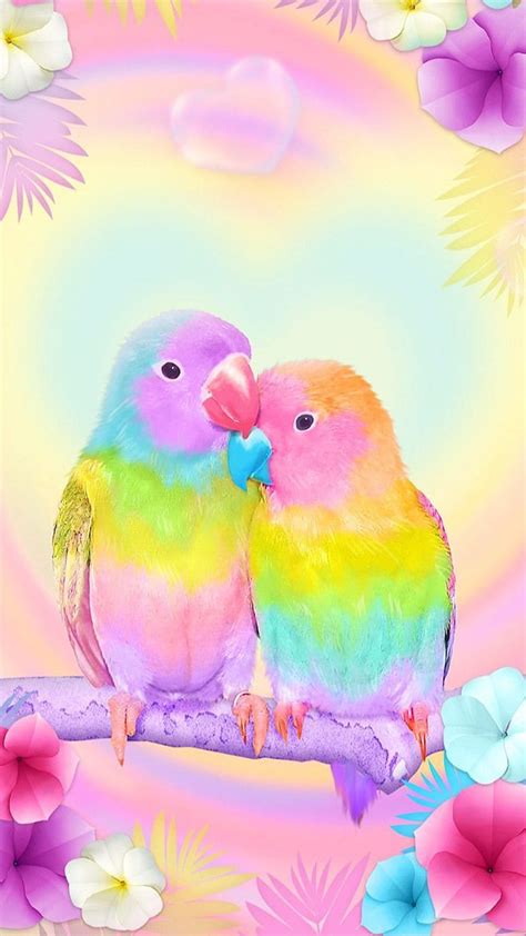 3D Cute Colorful Lovebirds Parrot Gravity Theme Install On GooglePlay