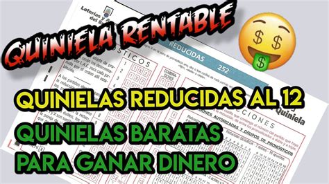 QUINIELA REDUCIDA AL 12 QUINIELA PARA GANAR DINEROS YouTube