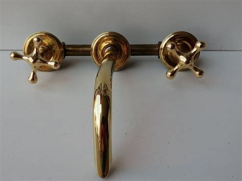 Wall Mounted Brass Faucet Hot And Cold Water Handle Bathroom And Kitchen Sink Brass Handles