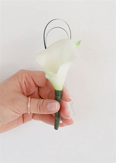 Calla Lily Boutonniere Artificial Boutonnieres For Your Wedding Day