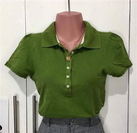 green polo shirt, Women's Fashion, Tops, Others Tops on Carousell