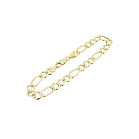 Mens 10k Yellow Gold Figaro Cuban Mariner Link Bracelet AGMBRP30 8