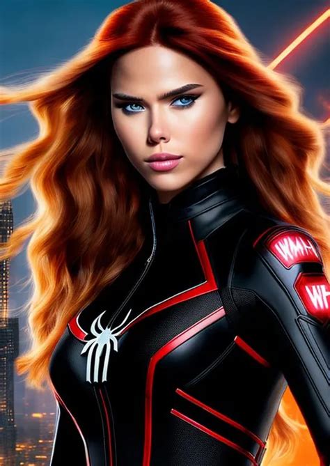 High Resolution Hyperrealistic Photo Of Black Widow