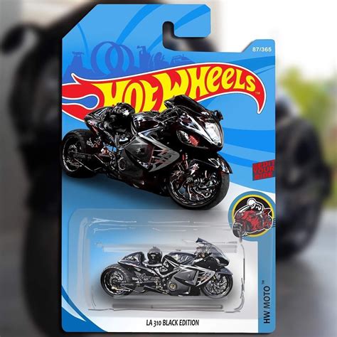 Hot Wheels Motorcycle Toy In Black Edition Packaging