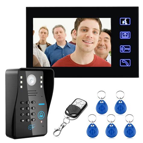 Free Shipping Touch Key 7 RFID Password Video Door Phone Intercom