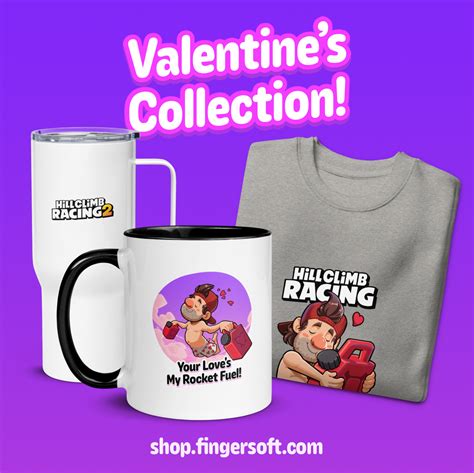 Hill Climb Racing Valentines Merch Collection Fingersoft