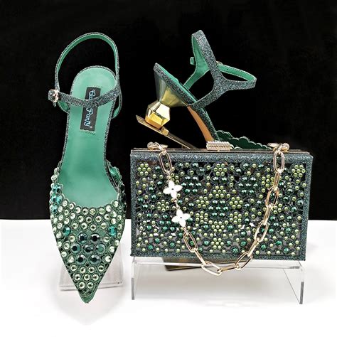 Qsgfc Conjunto De Zapatos Y Bolso De Fiesta De Noche De Estilo Italiano