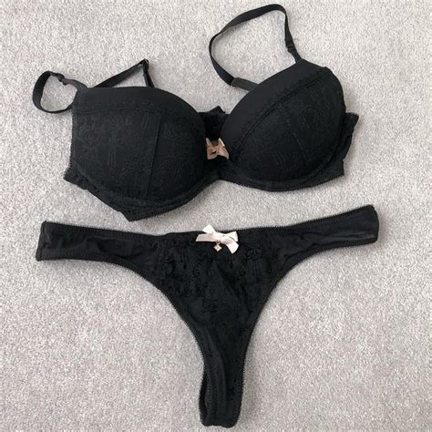 Ann Summers Black Bra And Underwear Thong Lingerie Depop