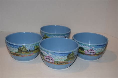 Tommy Bahama Melamine Set Of Dipping Dessert Bowls Blue Inches