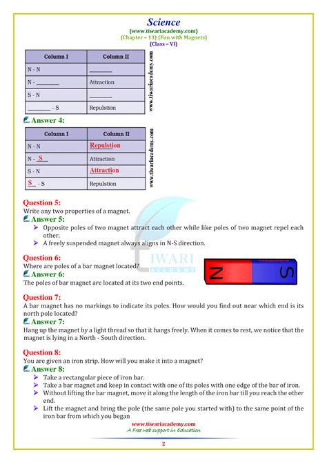 Ncert Solutions For Class Science Chapter Fun With Magnets Pdf