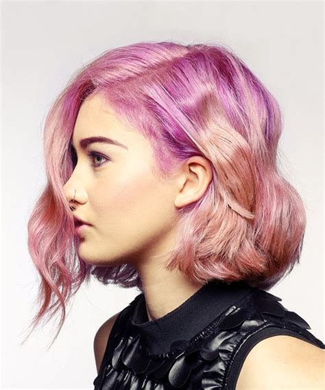 Chic Pink Multi Tone Emo Hairstyle With Large Kinks