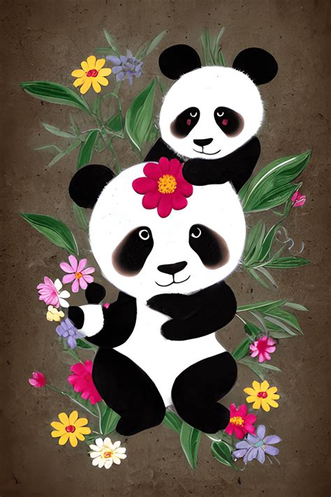 Leuke Afbeelding Met Pandabloem En Illustratie Creative Fabrica