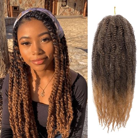 Buy Zrq 8 Packs 18 Inch Marley Hair Braiding Twists Hair Ombre Afro Marley Twists Crochet Braid