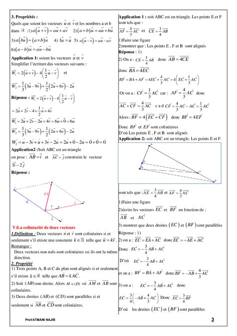 Calcul vectoriel dans le plan Cours et exercices corrigés AlloSchool