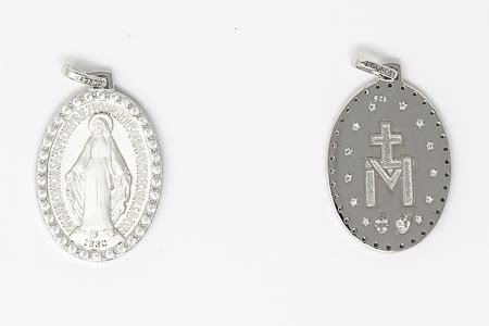 Direct From Lourdes Sterling Silver Miraculous Medal With Crystals