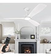 DIGLED 52 Inch Black Modern Ceiling Fan No Light 3 Blades Ceiling Fan