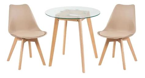 Mesa Redonda De Vidro Leda Cm Cadeiras Estofadas Leda Cor Nude Mercadolivre