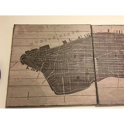West Elm New York City 4 Piece Wall Map - AptDeco