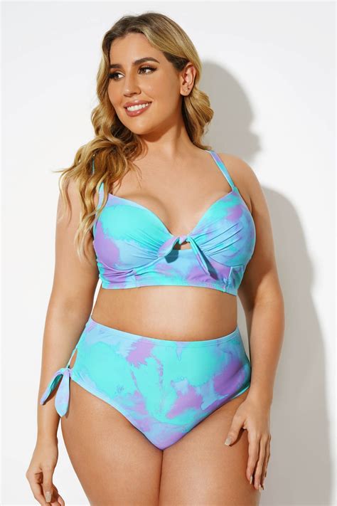 Tie Dye Sexy Underwire Bikini Set For Women Meet Curve Meet Curve