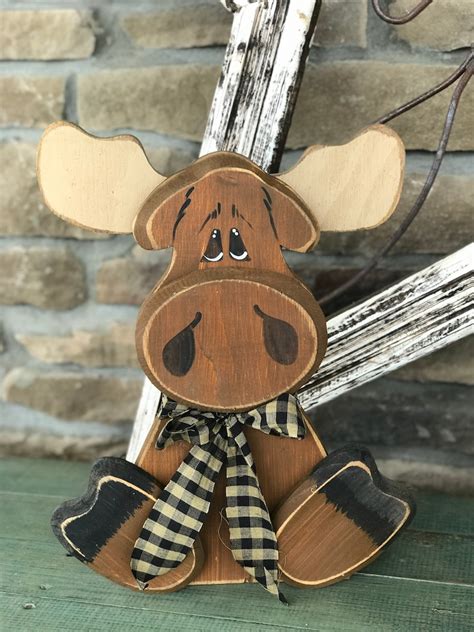 DIY Moose Shelf Sitter Hanger Unfinished Wood Craft Kit Etsy