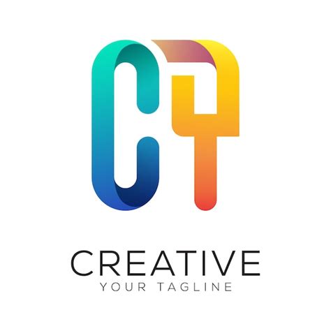 Modèle De Logo Coloré Avec Gradient De Lettre Cq Vecteur Premium