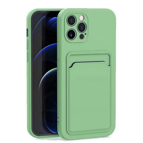 Capa Silicone Com Porta Cartão Compatível Com Iphone 12 Cell Case