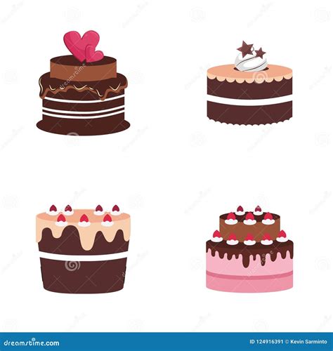 Birthday cake vector stock vector. Illustration of decorative - 124916391