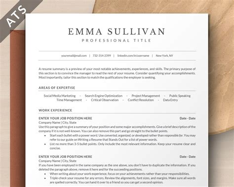 Ats Friendly Resume Template Professional Ats Resume Template Word