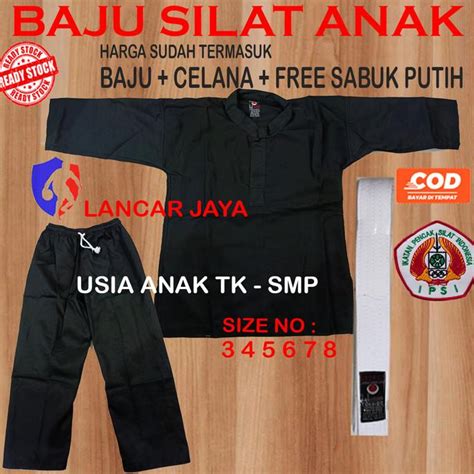 Jual Baju Silat Anak Beladiri Stelan Baju Celana Free Sabuk