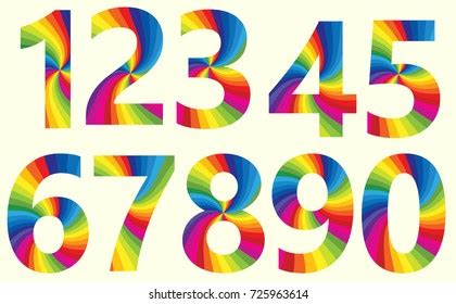 Stylish Rainbow Number Stock Vector Royalty Free