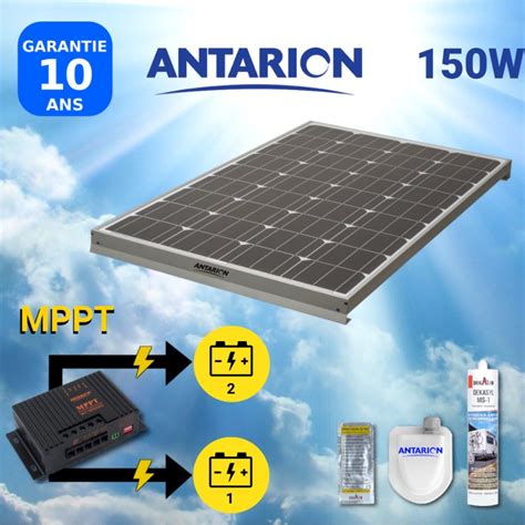 Panneau Solaire W Antarion Camping Car Double Bat R Gulateur Mppt