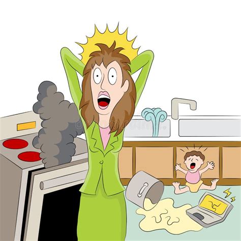 Stressed working mom Free Stock Photos - StockFreeImages