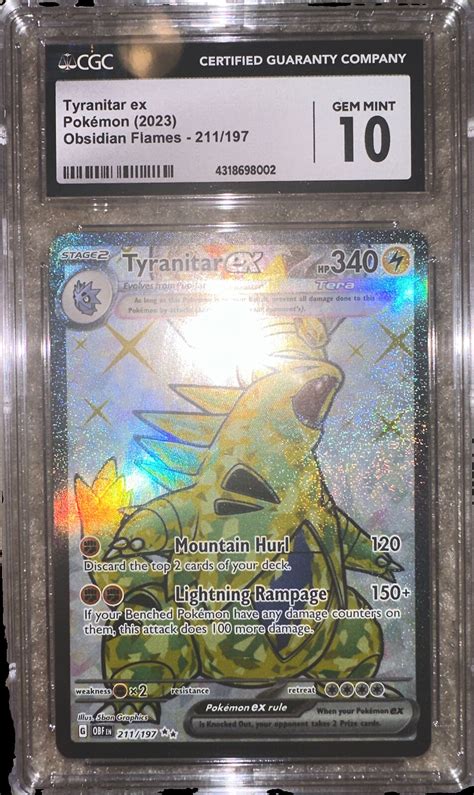 Tyranitar Ex Pokemon Obsidian Flames Full Art Ultra Rare