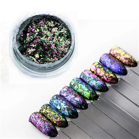 Aliexpress Buy 0 2g Box Chameleon Starry Sky Nail Paillette