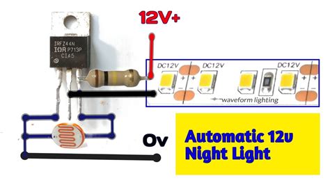 Automatic Night Light Using Mosfet Irfz44n And Ldr 12v Led Strip