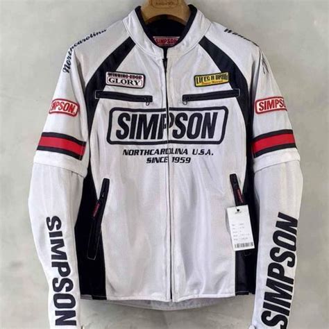 เส อแจ คเก ตมอเตอร ไซค Simpson Glory white BB 57กก 60