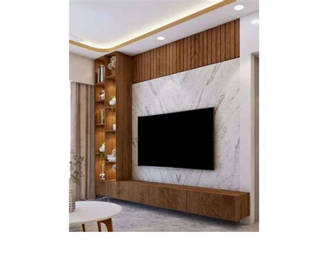 Plywood Free Standing Modular Tv Unit Laminate Finish At Rs Sq Ft