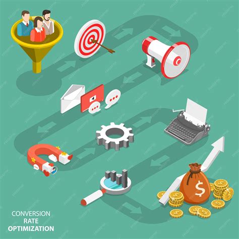 Premium Vector | Conversion rate optimization flat isometric